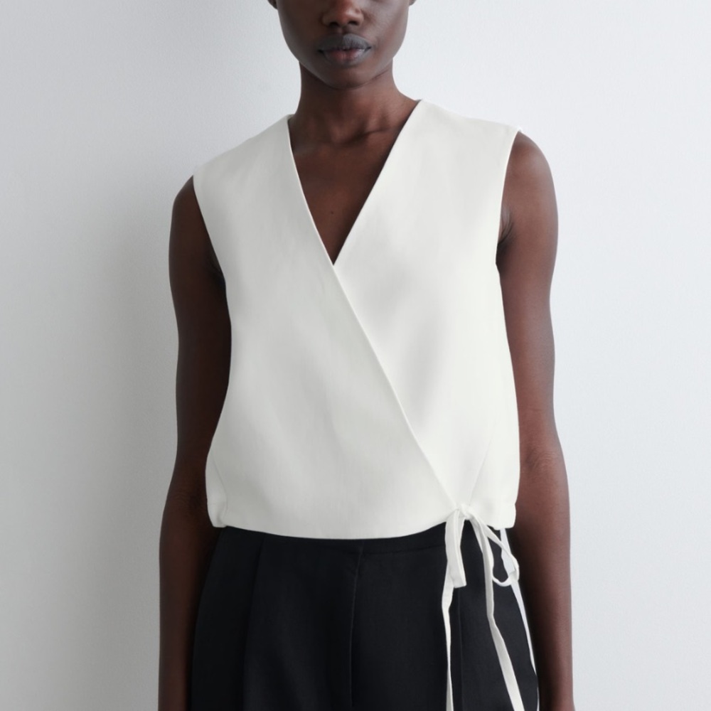 COS linen-blend wrap vest